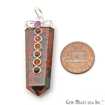 DIY, 7 Chakra Flat Point Pendant Healing Crystal Terminated Jewelry - GemMartUSA