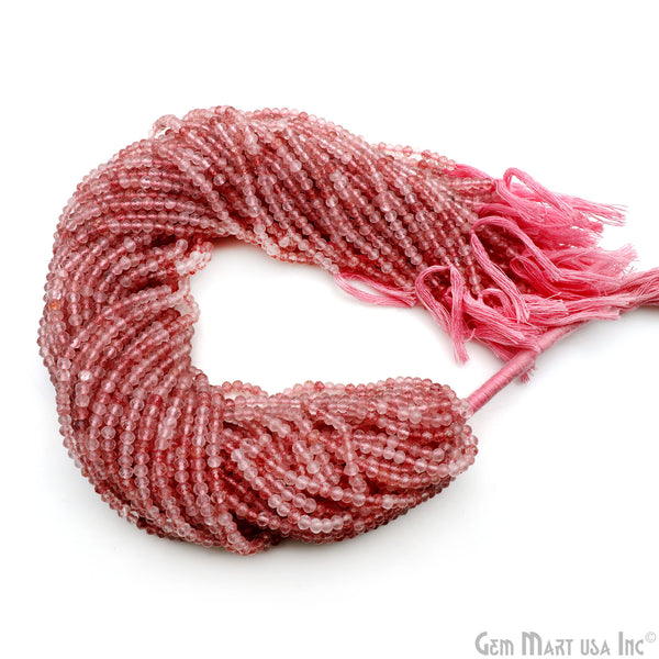 Strawberry Quartz Rondelle Beads,...