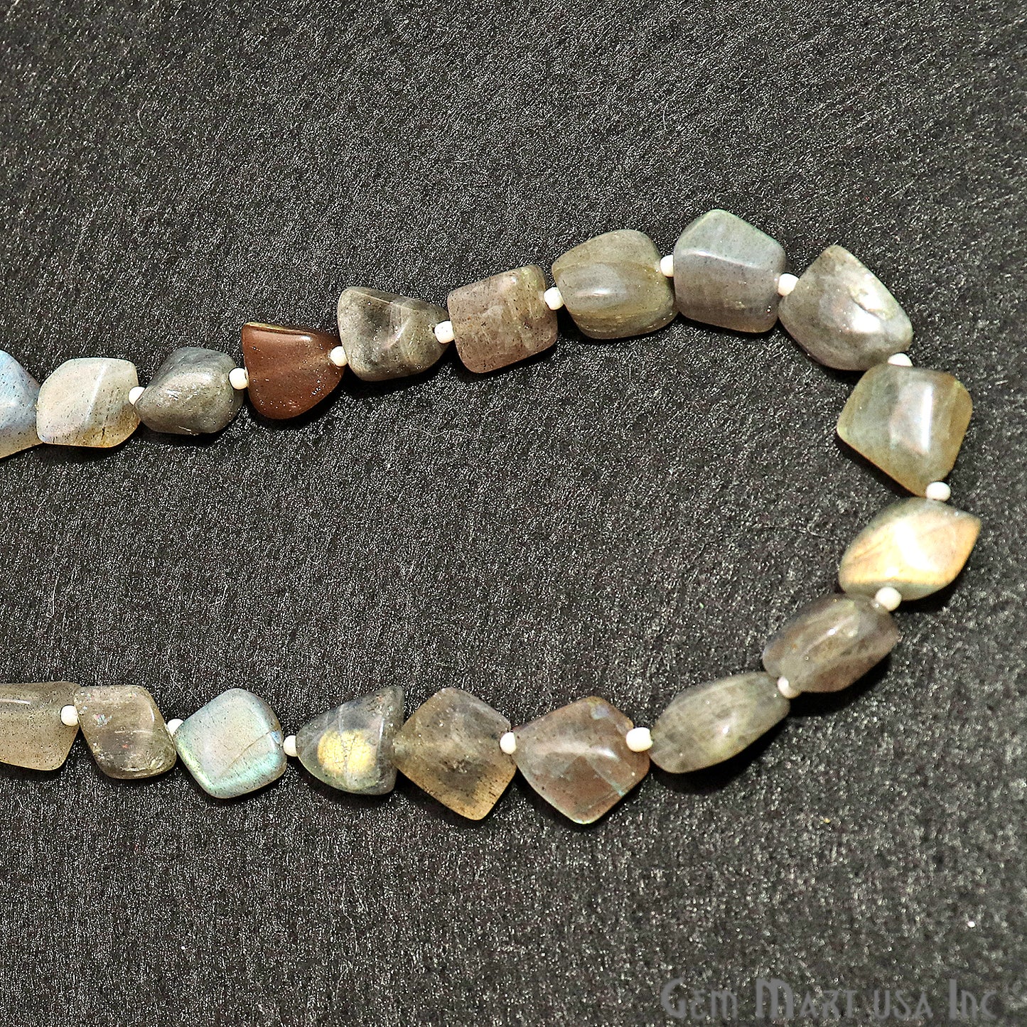 Labradorite Free Form 13x9mm Tumble Beads Gemstone Strands - GemMartUSA