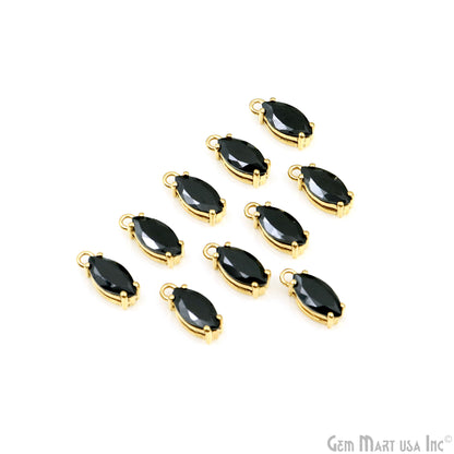 Marquise 6x12mm Gold Plated Prong Setting Single Bail Gemstone Connector