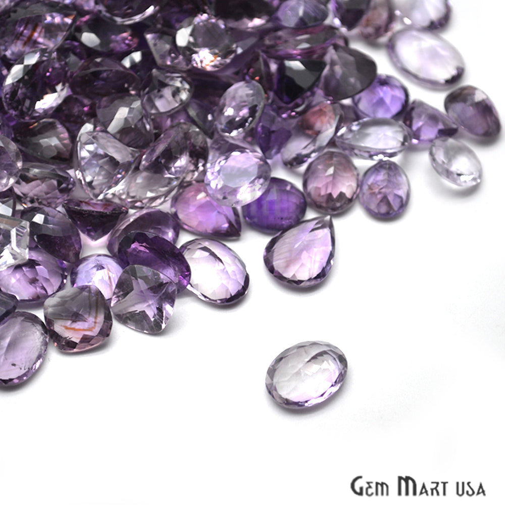 100Cts Big Size Wholesale Amethyst Mix Shape 20-10mm Loose Gemstones - GemMartUSA