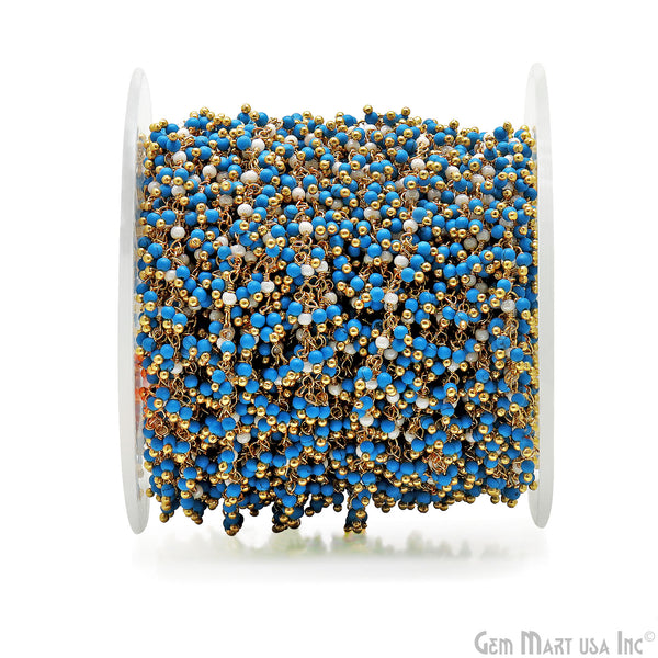 Turquoise & Pearl Faceted...