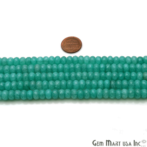 Amazonite Jade 7-8mm Faceted Rondelle Beads Strands 14Inch - GemMartUSA