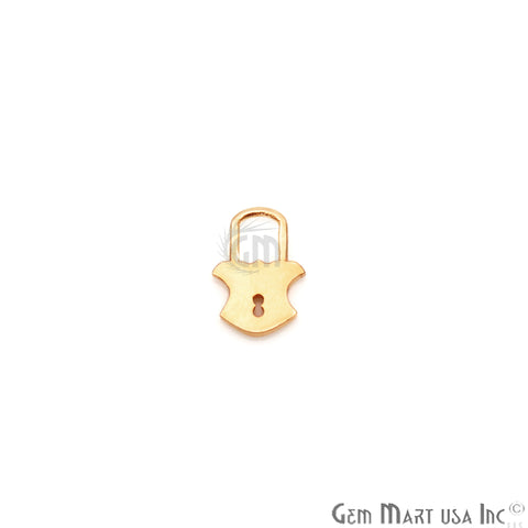 Lock Shape 13x8mm Gold Plated Finding Charm, DIY Jewelry - GemMartUSA