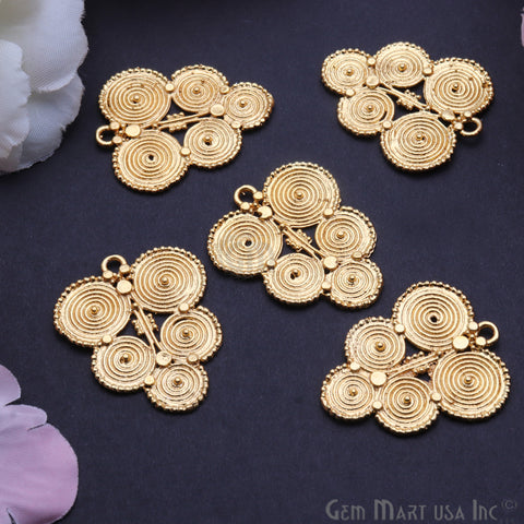 Tribal Motif Charm 31x26mm Finding Connector (Pick Your Metal) - GemMartUSA