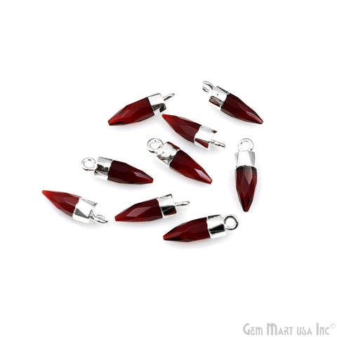 Bullet Shape 17x5mm Silver Electroplated Gemstone Connector