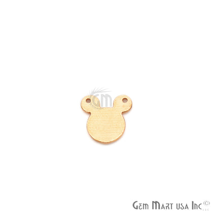 Micky Face Shape 13x10mm Gold Plated Finding Charm, DIY Jewelry - GemMartUSA