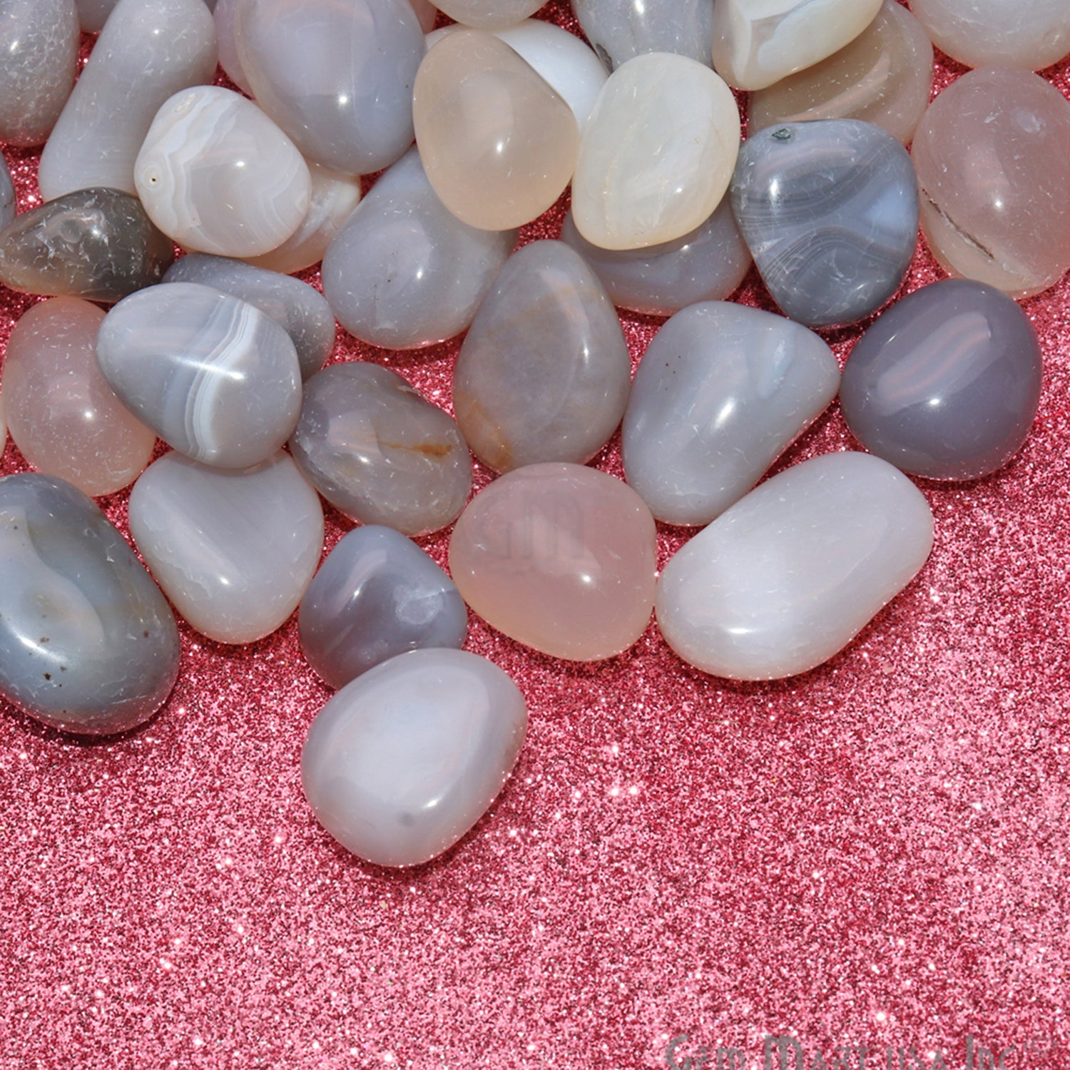 3.53oz Lot Gray Chalcedony Tumbled, Reiki Healing, Beach Stone, Wiccan Stone - GemMartUSA