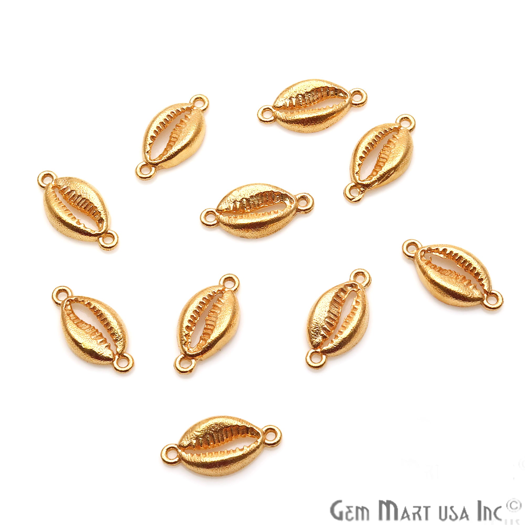 Conch Shell Shape 17x8mm Gold Plated Finding Charm, DIY Jewelry - GemMartUSA