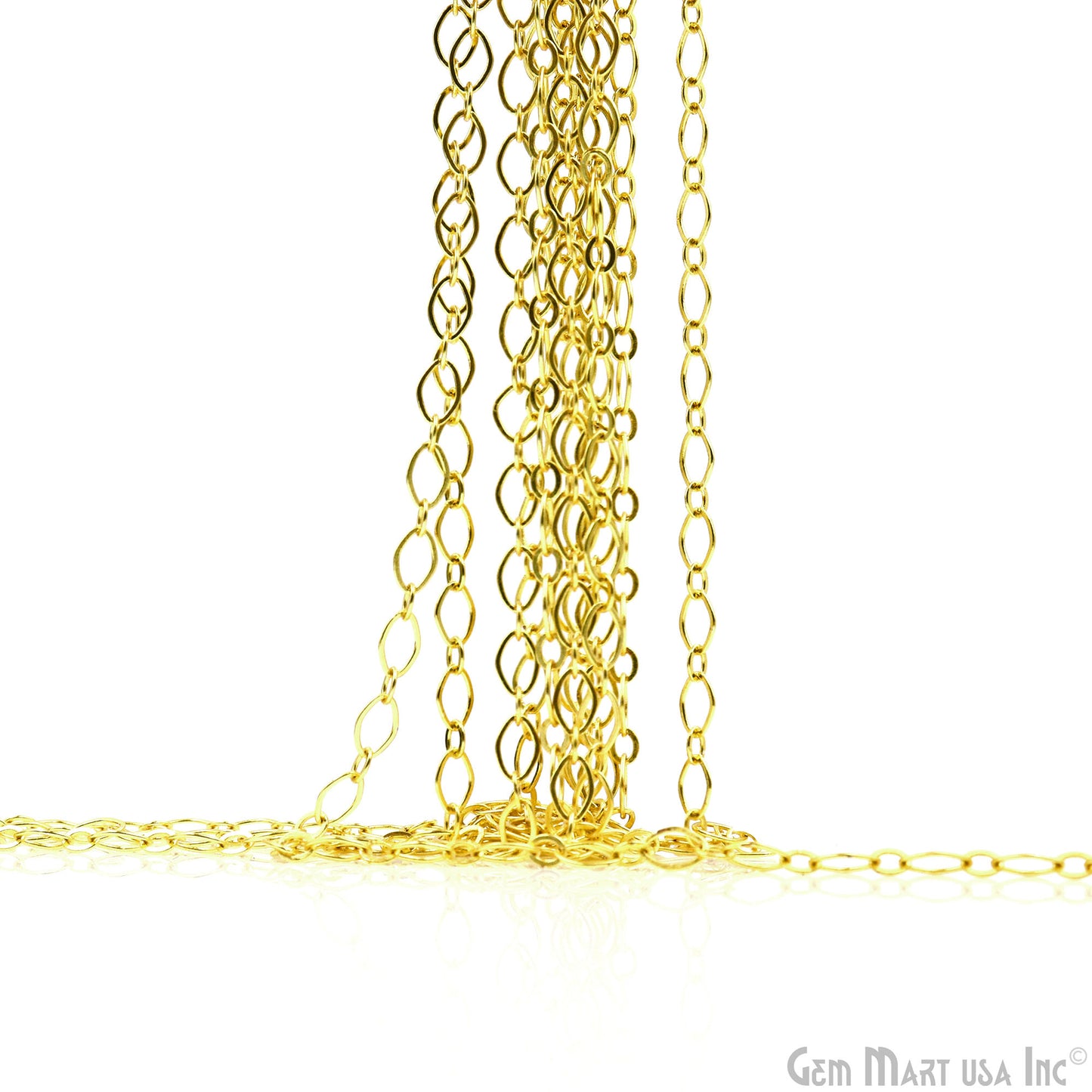 Oval Link Finding Chain 8x5mm Gold Plated Station Rosary Chain