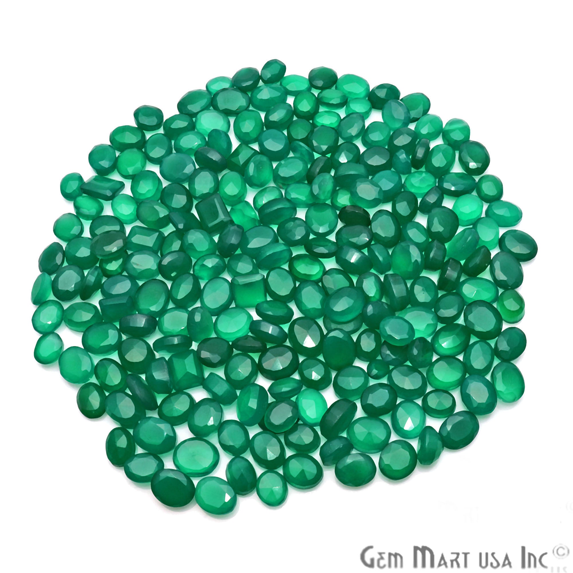 Natural Green Onyx Mix Shape Loose Gemstones,Precious Stones - GemMartUSA