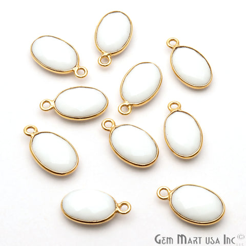 Gemstone Oval 8x12mm Gold Gemstone Connector (Pick Your Stone,Bail) - GemMartUSA