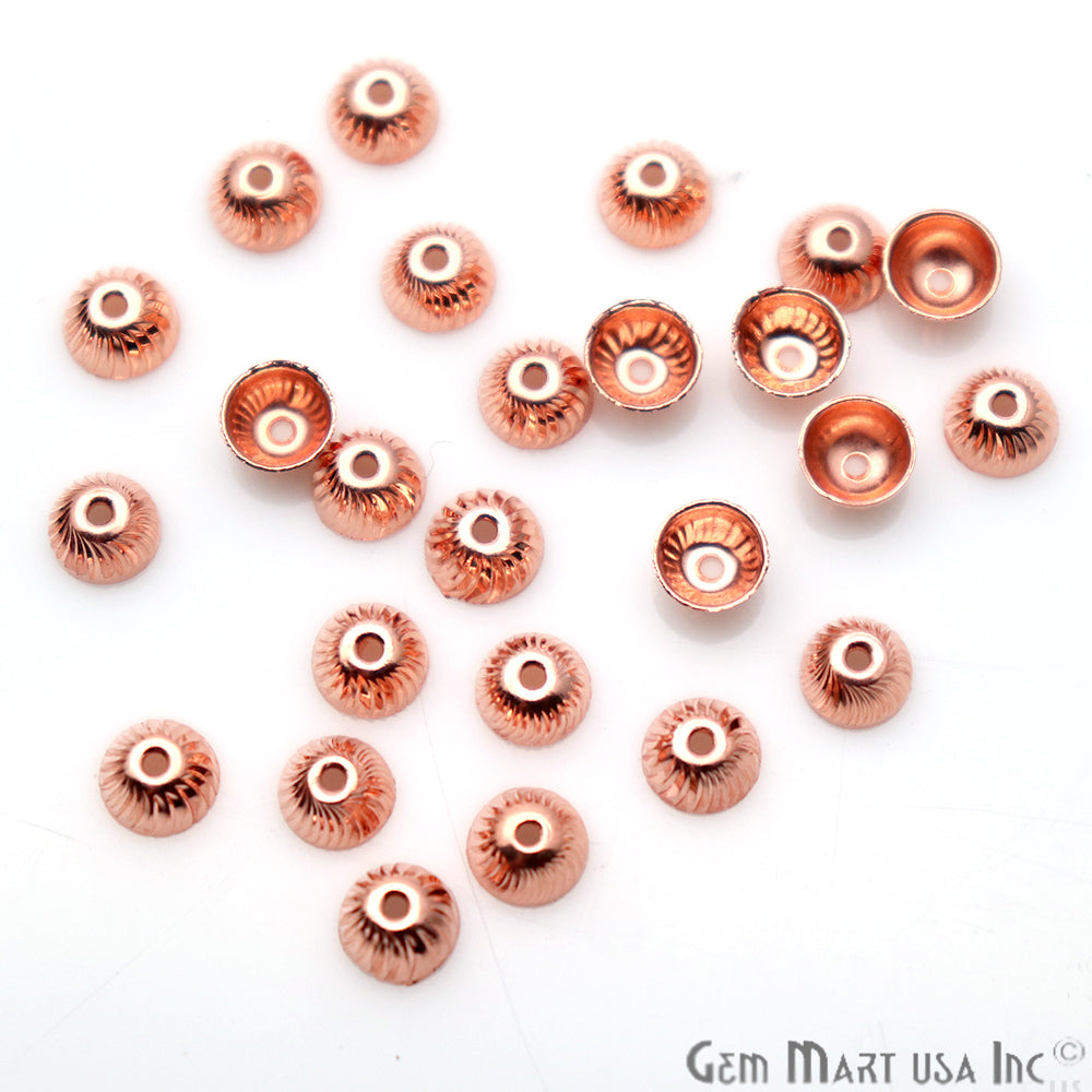 5pc Lot Bead Finding 6mm Semi Round Ball Jewelry Making Charm (Pick Your Plating) - GemMartUSA