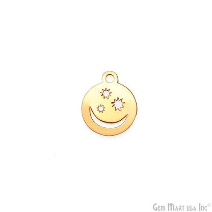 Smiley Emoji Shape Charms 16x13.3mm Laser Finding Jewelry Charm