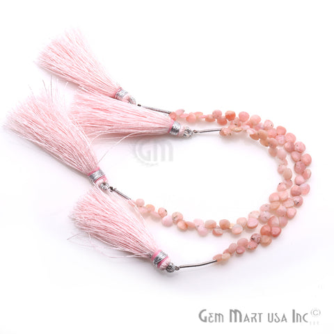 Pink Opal Heart Shape 5mm Waist Beads, Rondelle Beads - GemMartUSA
