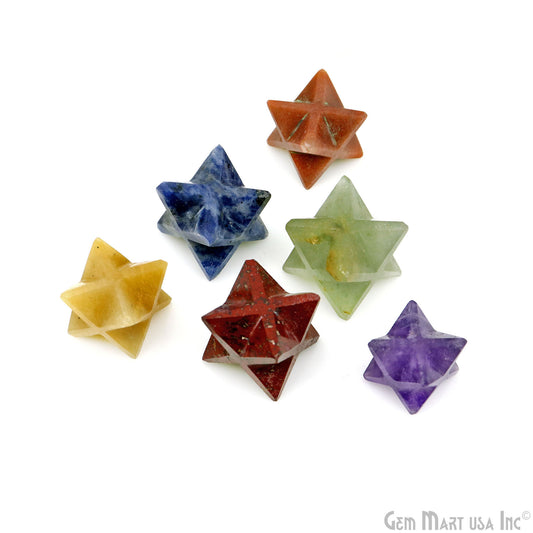 7pc Lot Merkaba Star 18mm Octahedron Metaphysical Crystal Reiki Healing Gemstone