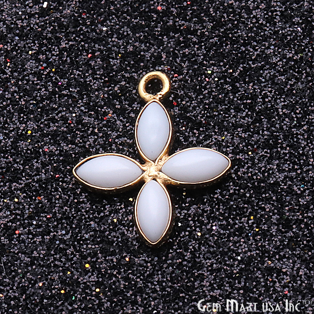 DIY White Agate 17x13mm Gold Plated Chandelier Finding Component - GemMartUSA