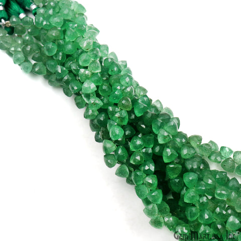 Aventurine Triangle Beads, 8 Inch Gemstone Strands, Drilled Strung Briolette Beads, Triangle Shape, 6-7mm