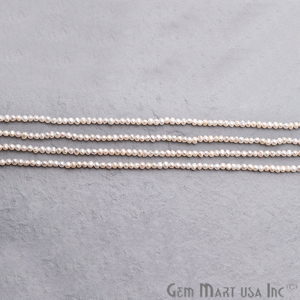 Pearl Round Beads 3-4mm Gemstone Rondelle Beads - GemMartUSA