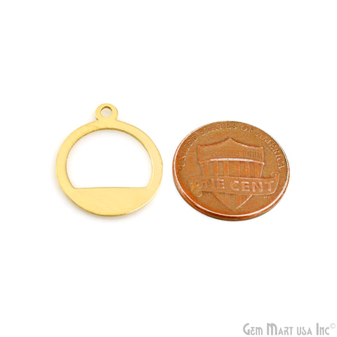 Round Charm Laser Finding Gold Plated Charm For Bracelets & Pendants