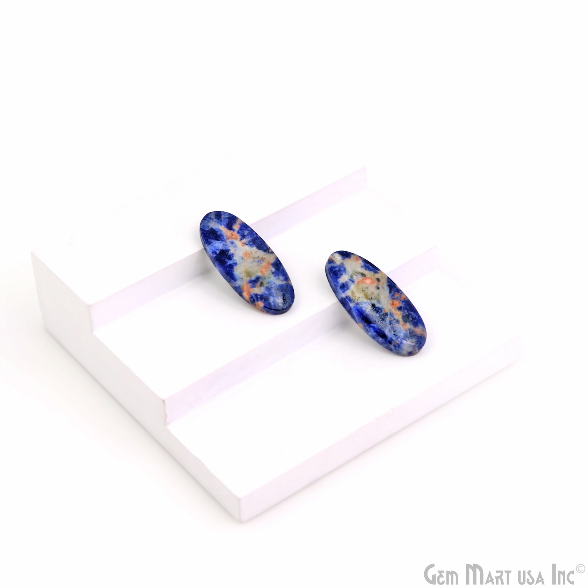Sodalite Oval Shape 32X13mm Loose Gemstone For Earring Pair