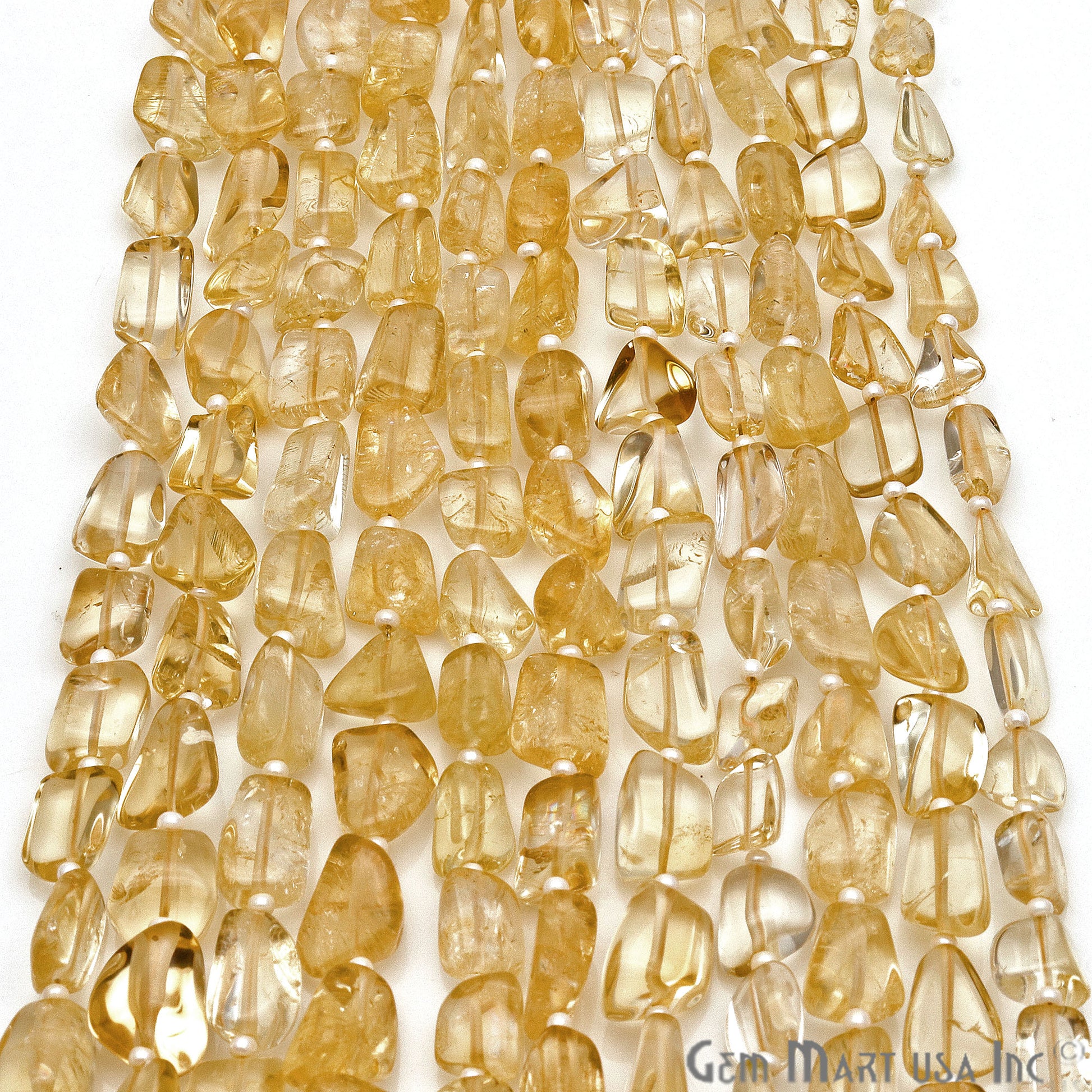 Citrine Free Form 9x7mm Tumble Beads Gemstone Strands - GemMartUSA