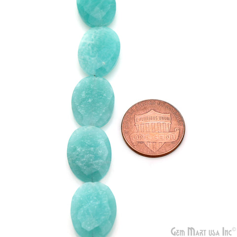 Amazonite Oval Beads, 9 Inch Gemstone Strands, Drilled Strung Briolette Beads, Oval Shape, 17x13mm