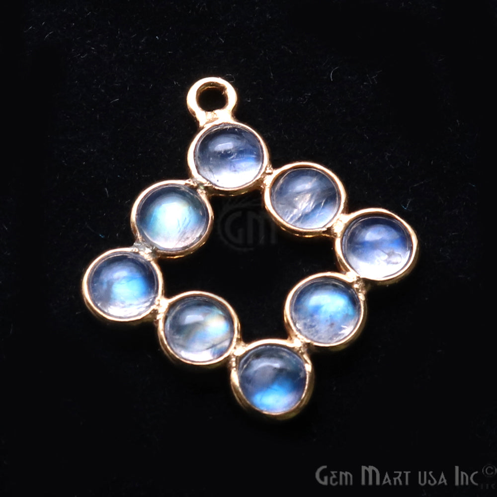 DIY Rainbow Moonstone 21x15mm Single Bail Finding Component (Pick Your Metal) - GemMartUSA