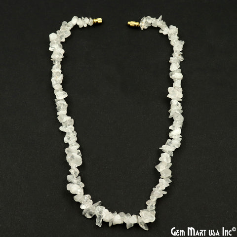 Uncut Gemstone Chip Beads Necklace 17 Inch