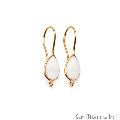 Pear Shape 31x9mm Gemstone Connector Hook Earrings (Pick your Gemstone) - GemMartUSA