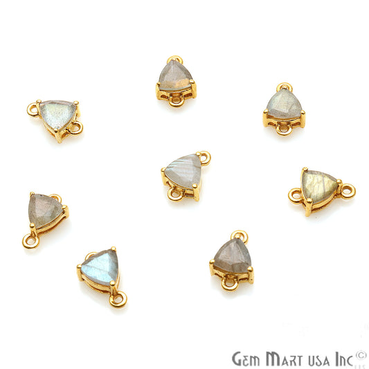 Labradorite Prong Setting Gold Plated Flashy Gemstone Connector - GemMartUSA