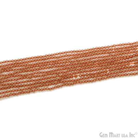 Hessonite Rondelle Beads, 13 Inch Gemstone Strands, Drilled Strung Nugget Beads, Faceted Round, 2-2.5mm