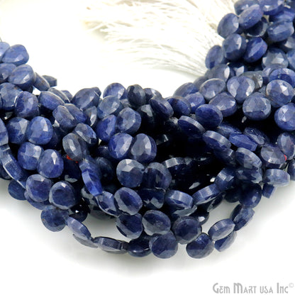 Sapphire Heart Beads, 7 Inch Gemstone Strands, Drilled Strung Briolette Beads, Heart Shape, 7mm