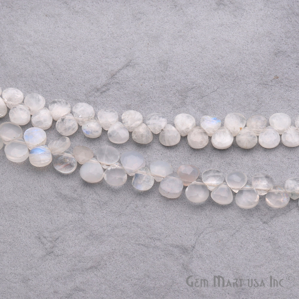 Rainbow Moonstone Heart Shape 5mm Waist Beads, Rondelle Beads - GemMartUSA