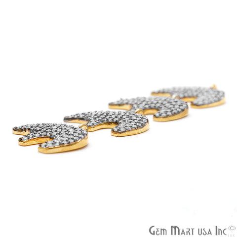 Bear' CZ Pave Gold Vermeil Charm for Bracelet & Pendants - GemMartUSA