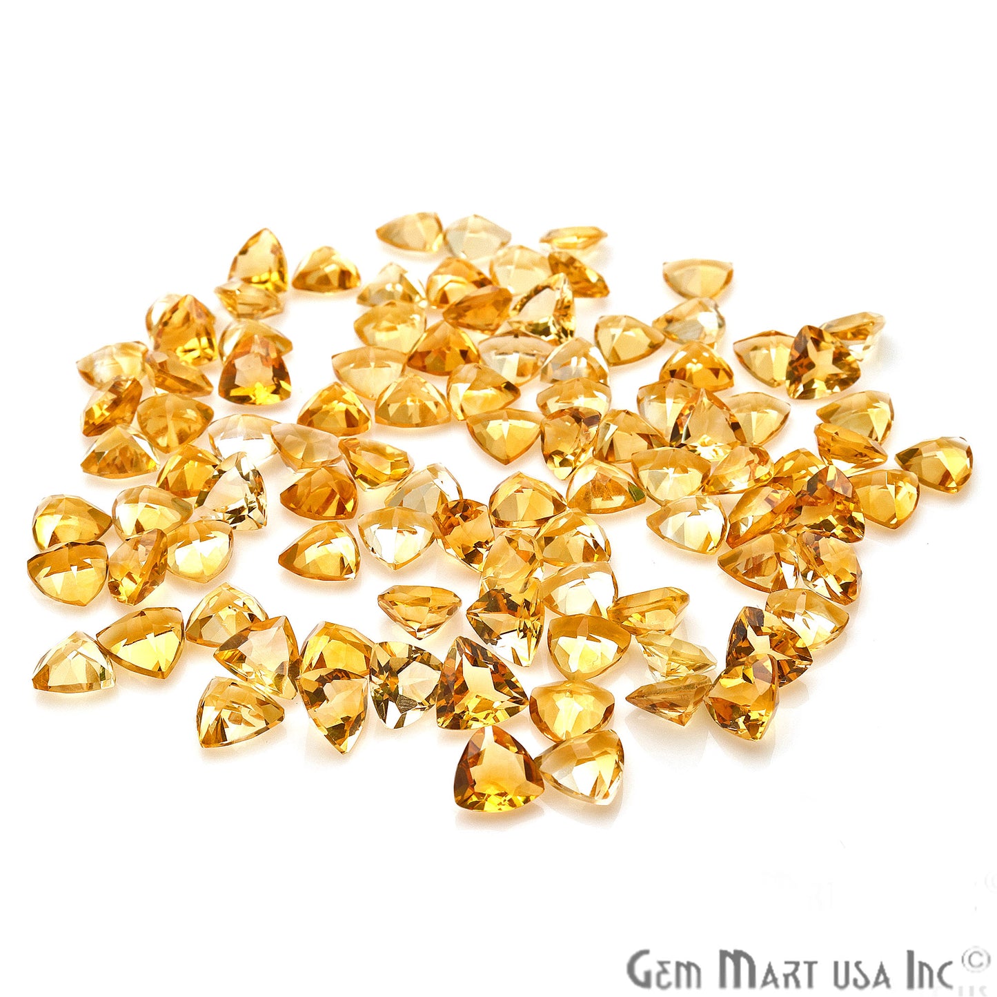 Citrine Trillion Shape 7mm Faceted Loose Gemstone - GemMartUSA