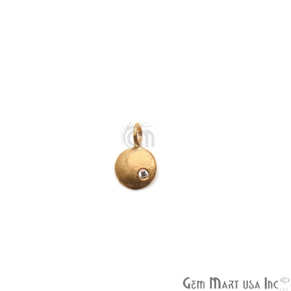 Round Shape 11x7mm Gold Plated Finding Charm, DIY Jewelry - GemMartUSA