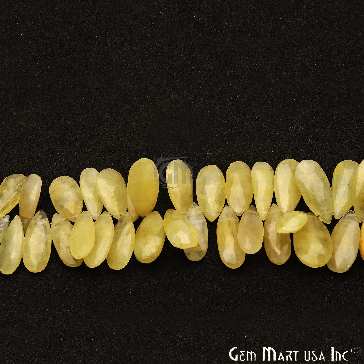 Yellow Aventurine Pears 10x28mm Crafting Beads Gemstone Briolette Strands 8 Inch - GemMartUSA