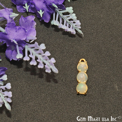 Opal Gemstone 22x6mm Prong Setting Gold Plated Component Connector - GemMartUSA