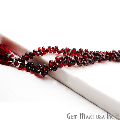 Garnet Drop Beads Gemstone 7x5mm Teardrop Rondelle Beads - GemMartUSA