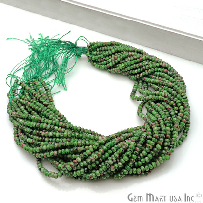 Ruby Zoipsite Jade 3-4mm Faceted Rondelle Beads Strands 14Inch - GemMartUSA