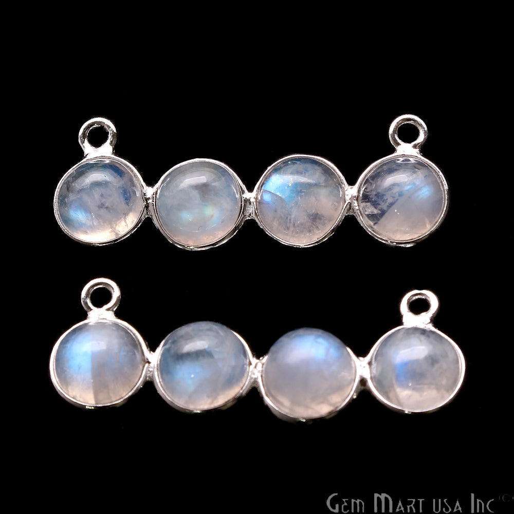 DIY Rainbow Moonstone 31x11mm Double Bail Chandelier Finding Component (Pick Your Metal) - GemMartUSA