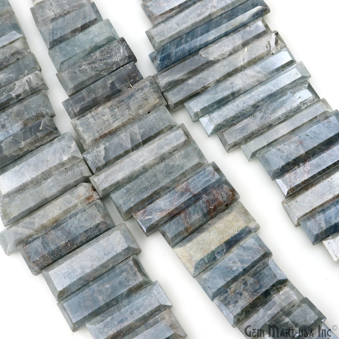 Mistique Labradorite Rectangle Beads, 9 Inch Gemstone Strands, Drilled Strung Briolette Beads, Rectangle Shape, 28x10mm