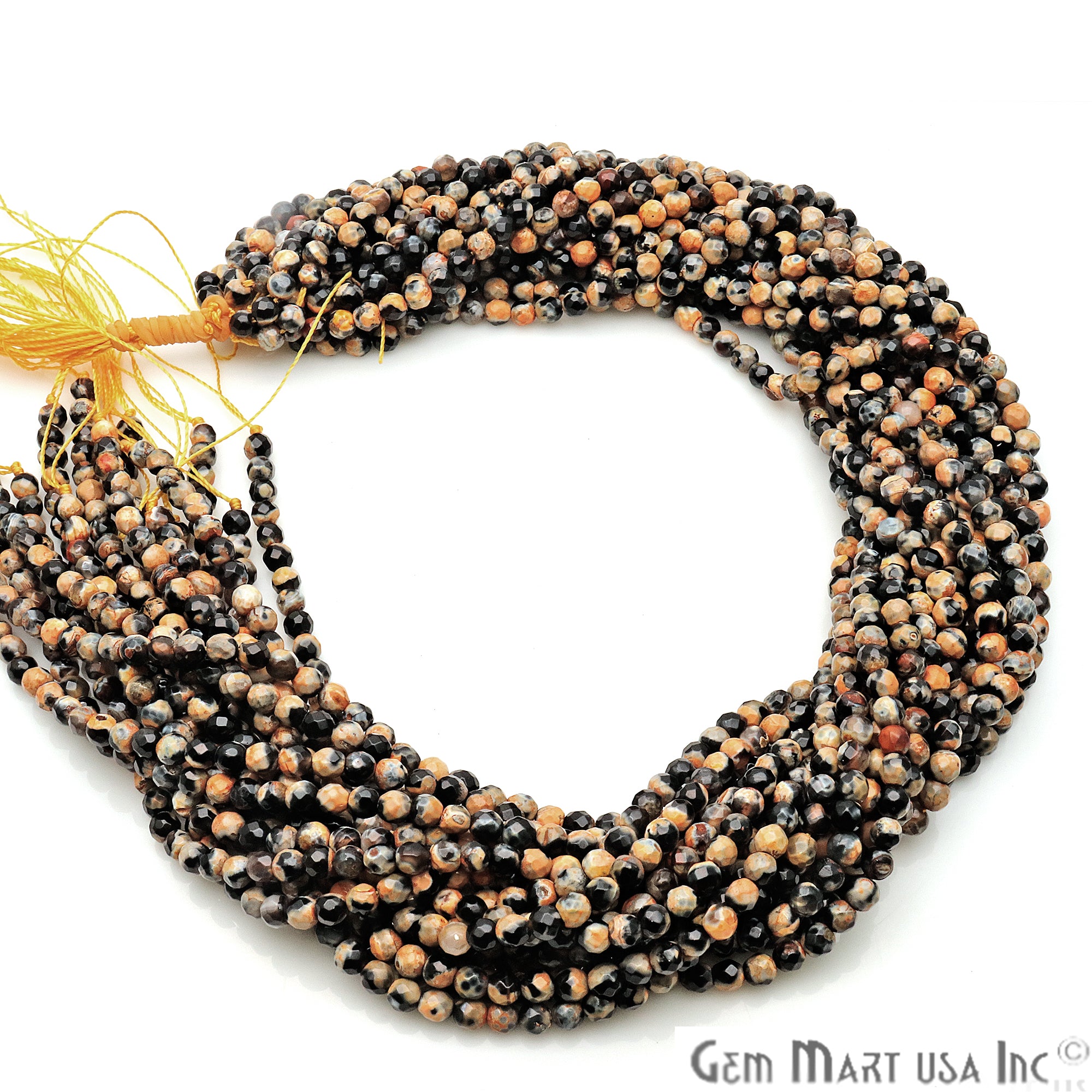 Bumble Bee Jade 4mm Faceted Rondelle Beads Strands 14Inch - GemMartUSA