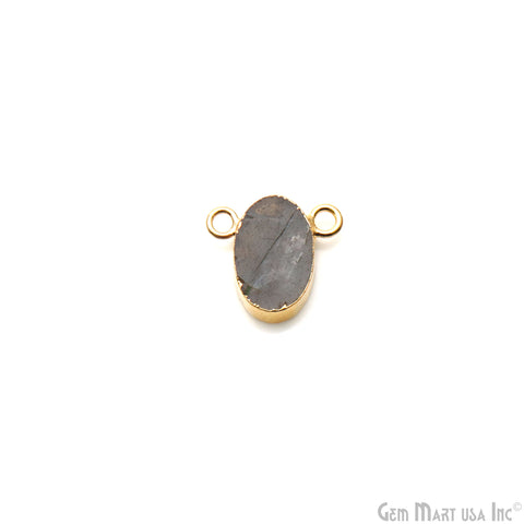 Labradorite Organic 13x12mm Gold Electroplated Cat Bail Connector