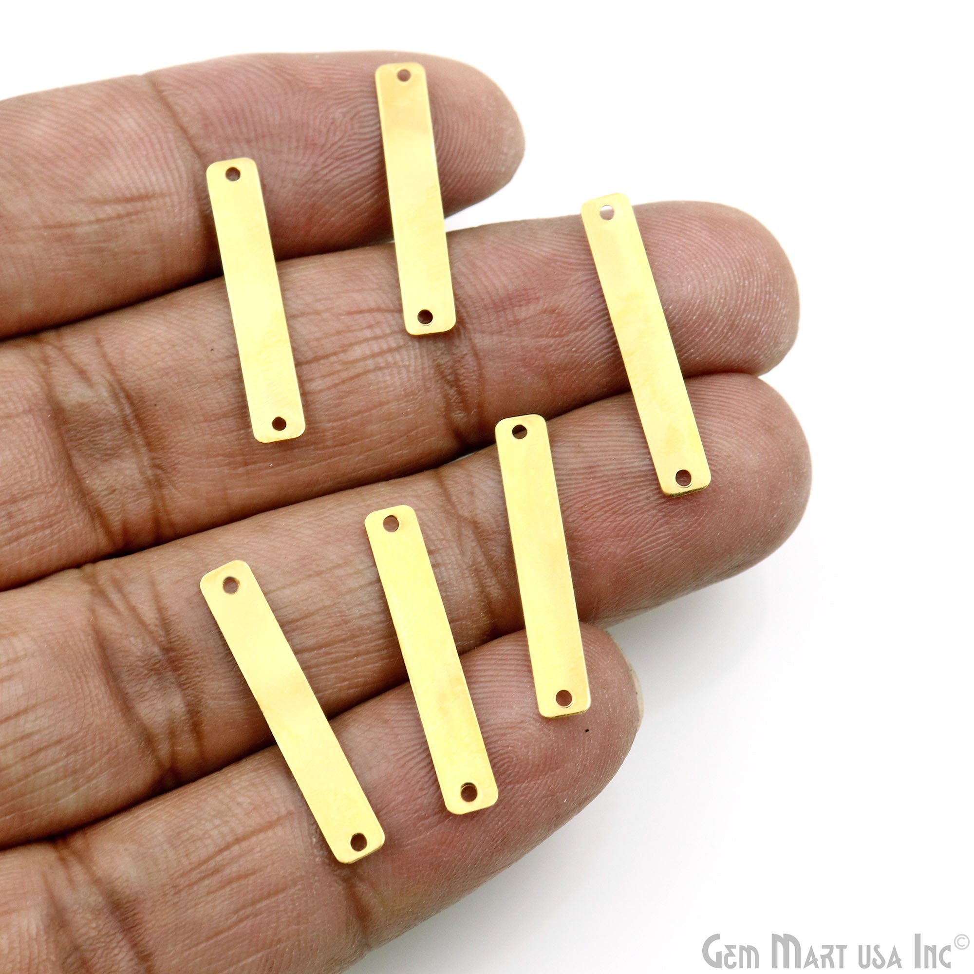 Rectangle Spacers Bar, 2 Hole Bar, 25x4mm Gold Plated Rectangle Double ...