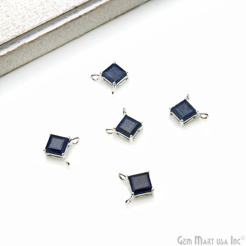Square 6mm Silver Plated Prong Setting Cat Bail Gemstone Connector