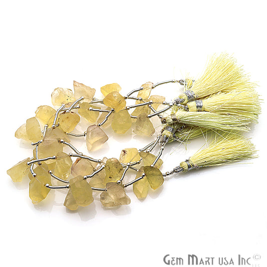 Rough Gemstone Beaded Bracelet Handmade Silver Wire Rondelle (Pick Stone) - GemMartUSA