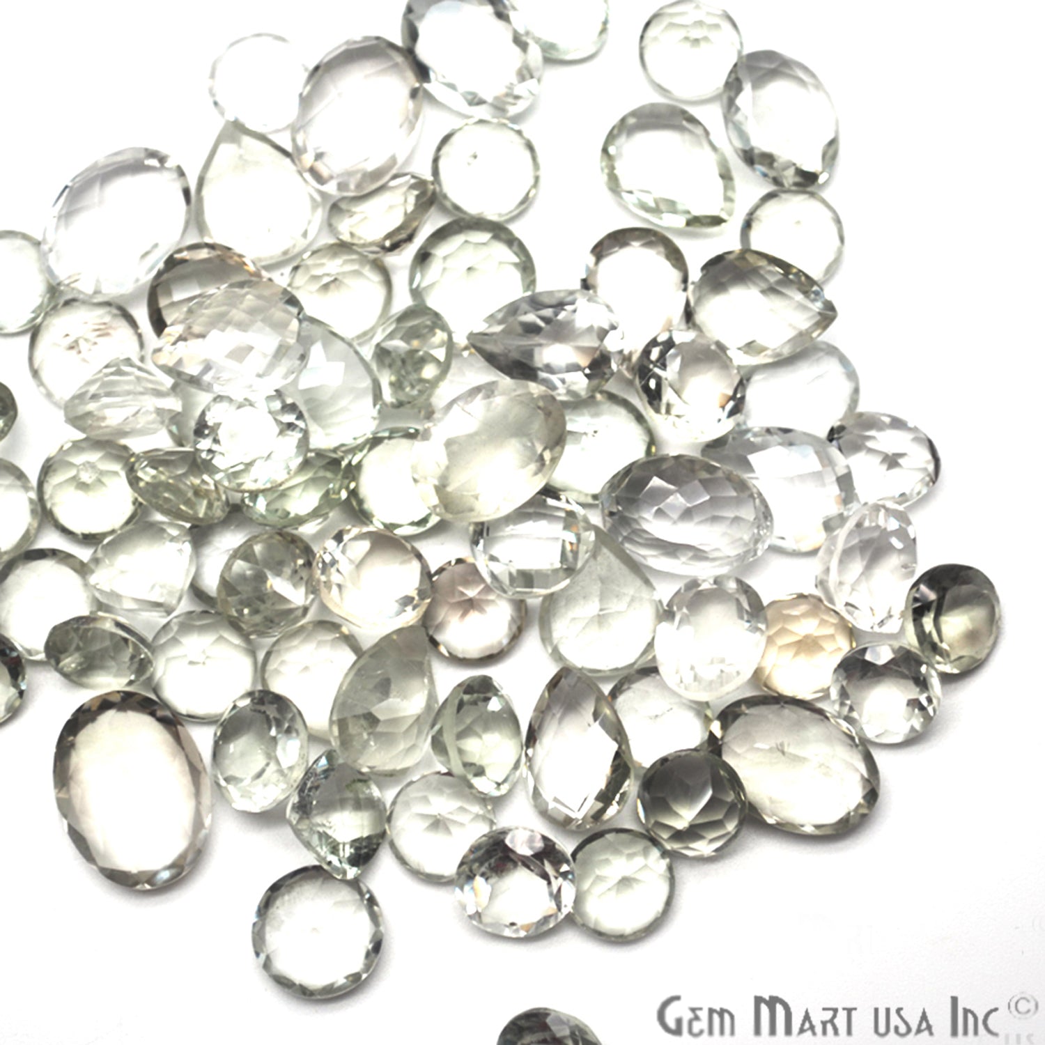 100Cts Big Size Wholesale Green Amethyst Mix Shape Loose Gemstones - GemMartUSA