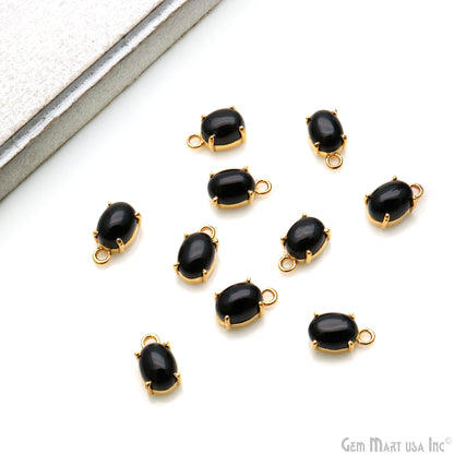 Oval 7x5mm Gold Plated Prong Setting Single Bail Gemstone Cabochon Connector